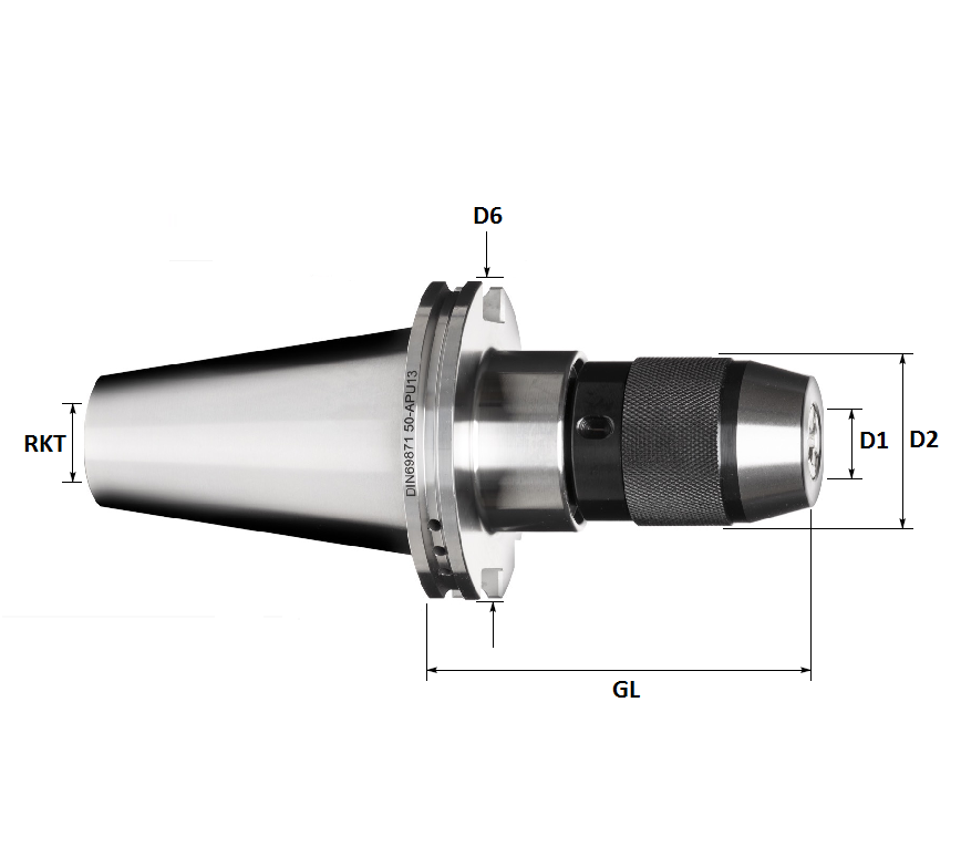 DV50 1-13mm Keyless Drill Chuck (Standard Accuracy)